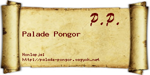 Palade Pongor névjegykártya